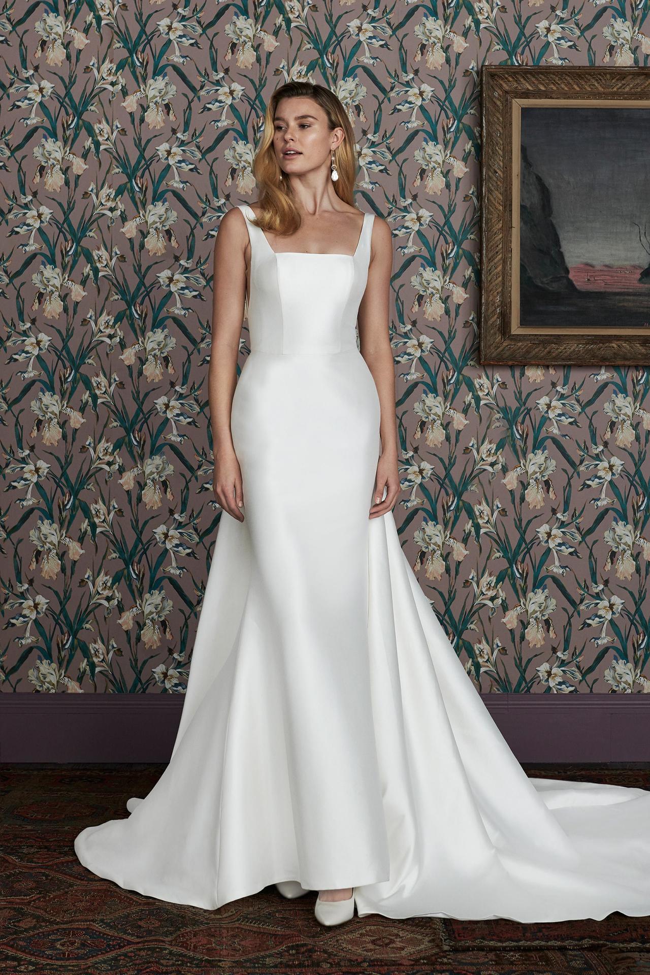 Ivory Modern Minimalist Wedding Dress #1347