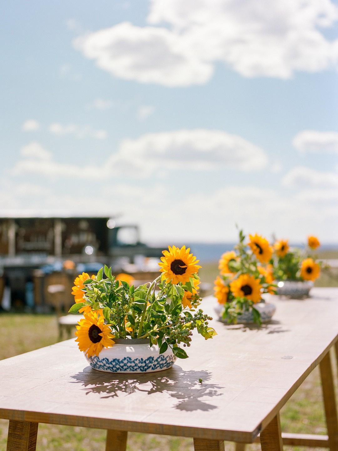 Navy Blue And Bright Pink Sunflower And Lavender Wedding Weathers Thatts 9806