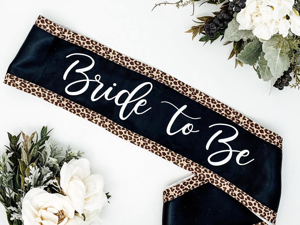 YOUR TEXT HERE Black Bachelorette Party Sash - Gold Glitter Print