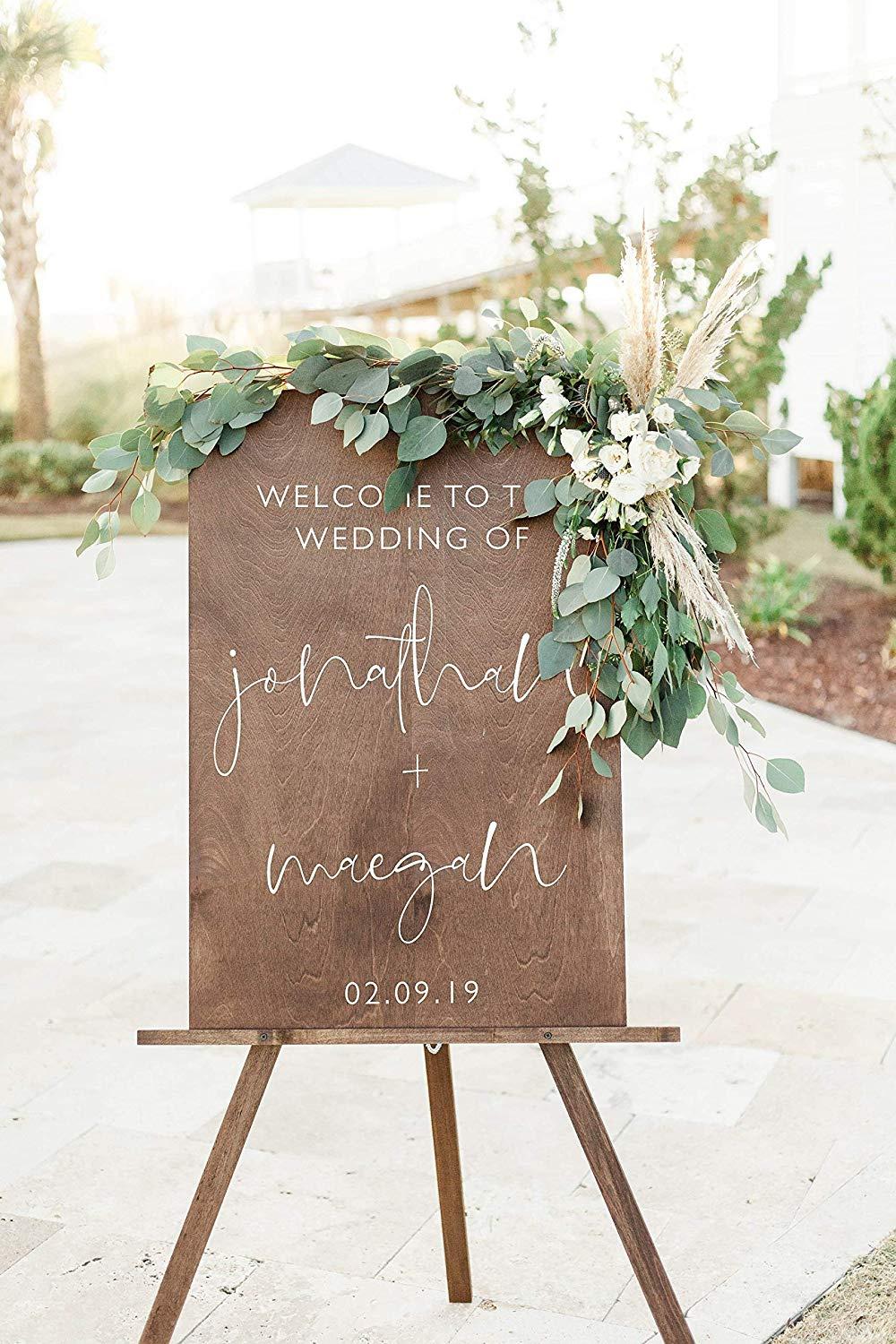 Wedding Welcome Sign Chalkboard Easel for Wedding Bride and Groom