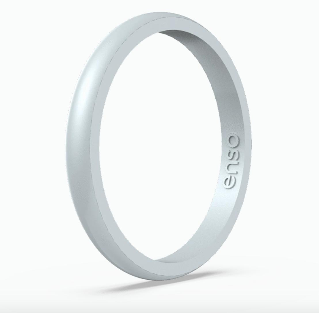 Classic Contour Silicone Ring Platinum