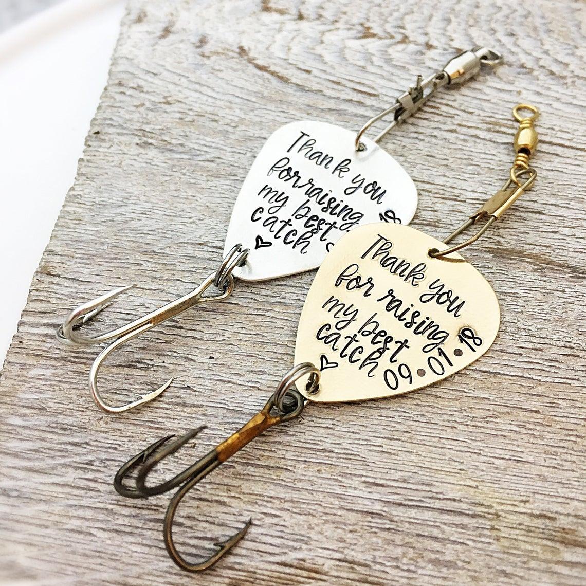 Father in Law Jewelry Father's Day Gift Fishing Lure Father of the Groom  Fishing Hooks Gift from Bride Father of the Bride Gift from Groom Birthday  Gift for Future Father in Law