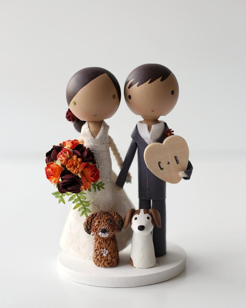 black wedding cake toppers