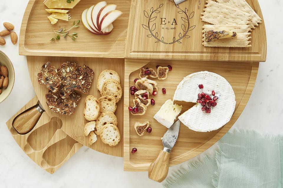 uncommon goods swivel cheese board for 13th year wedding anniversary gift 