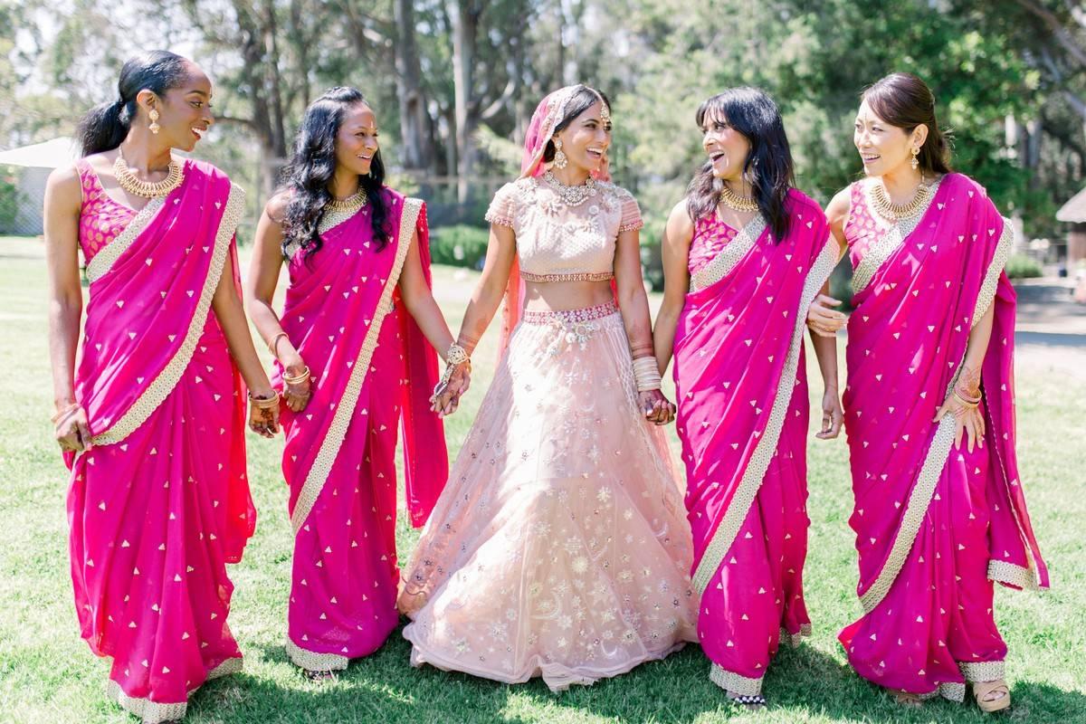 pink saree indian bride attire