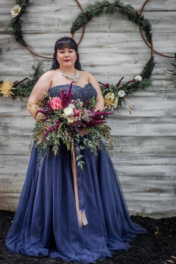 blue colored wedding dresses