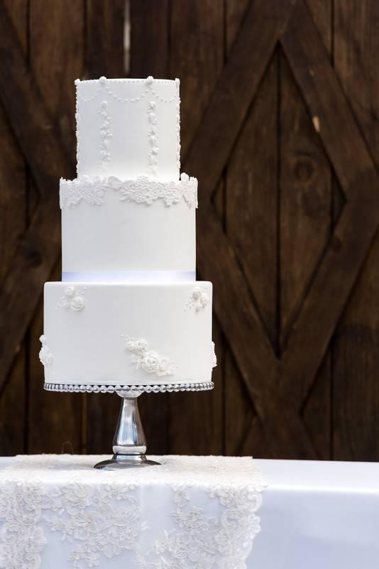 Chic Pink Ruffle and Silver Sequin Wedding Cake!