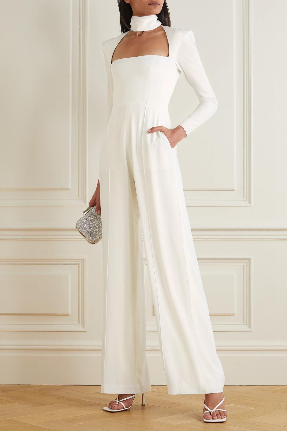 White jumpsuit cheap for wedding reception