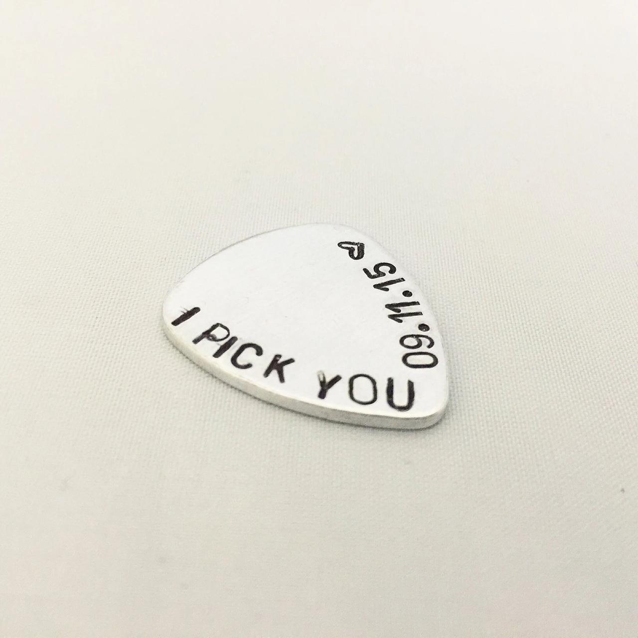 Custom guitar pick fifth anniversary gift