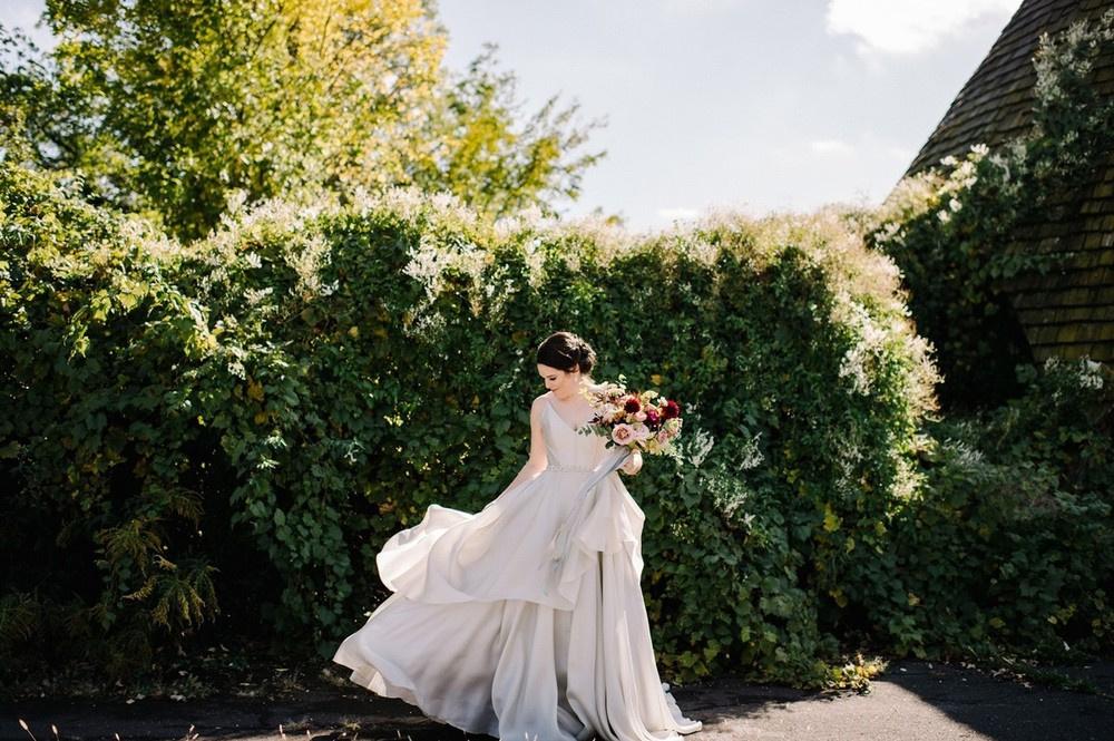 gray silver wedding dress