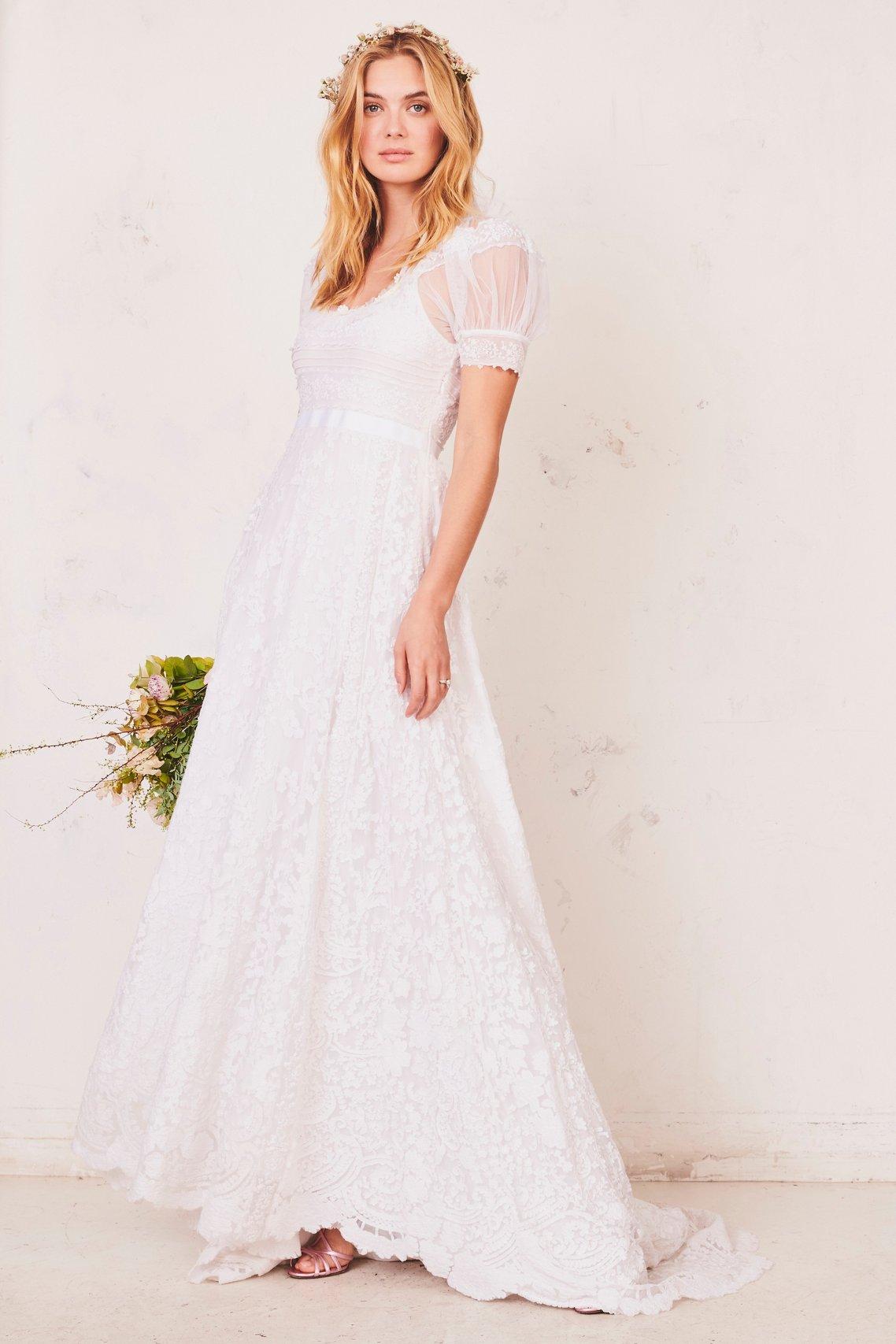 romantic lace courthouse wedding dress