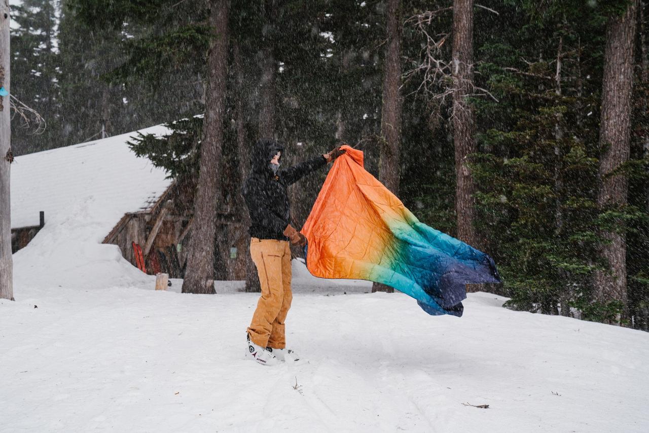 Rainbow travel blanket