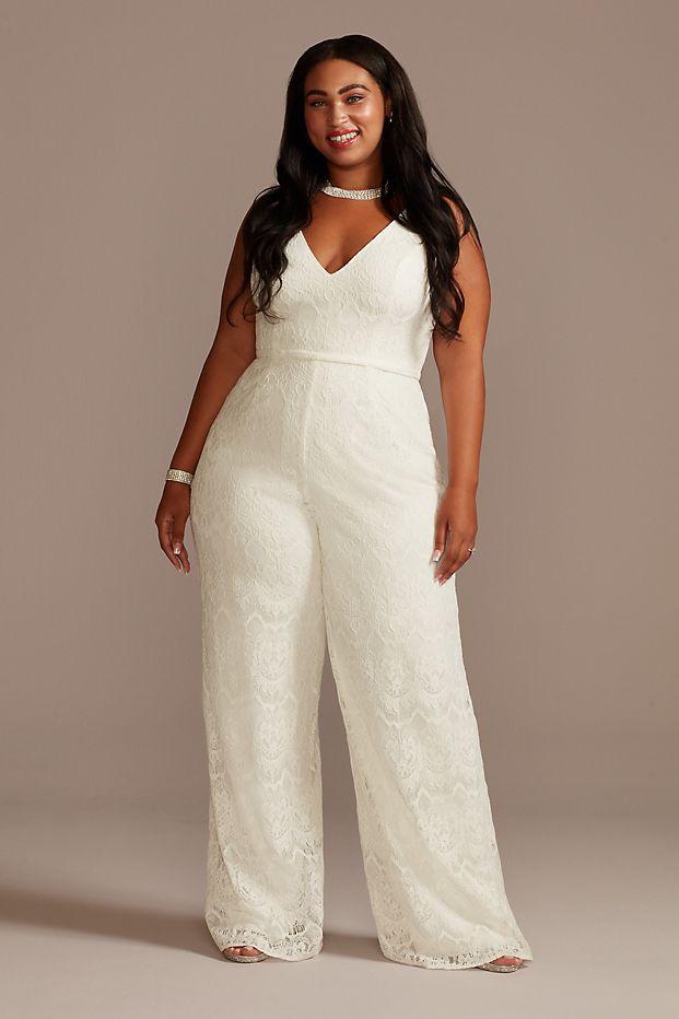 Women's White Jumpsuit One Side Ruffled/high Waist Wide