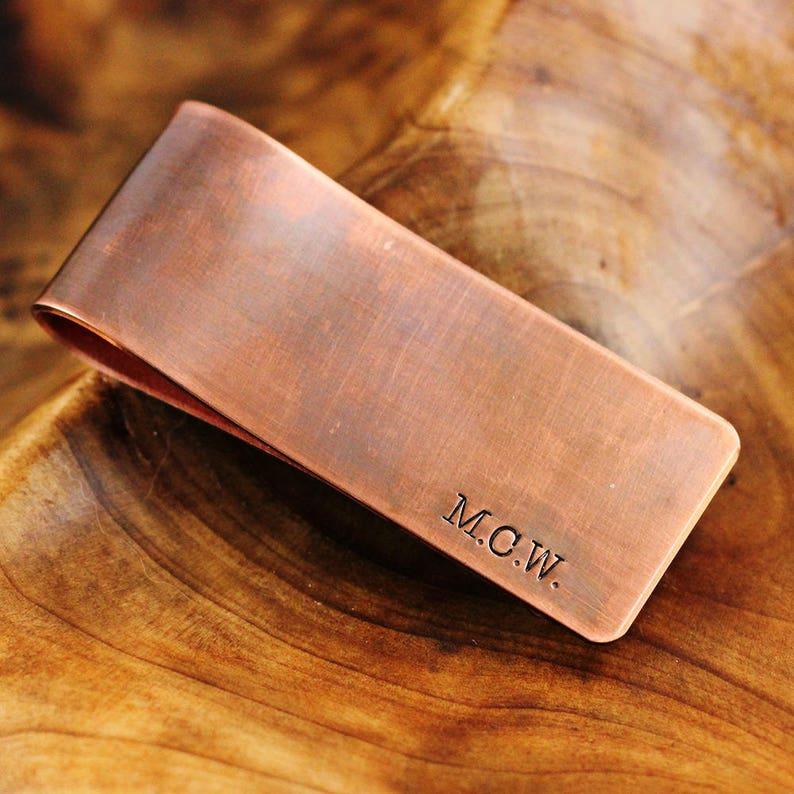 etsy woobie beans personalized copper money clip for best man gift ideas