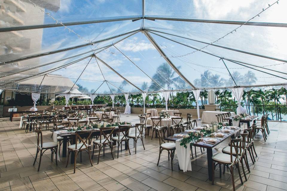 clear top tent wedding reception