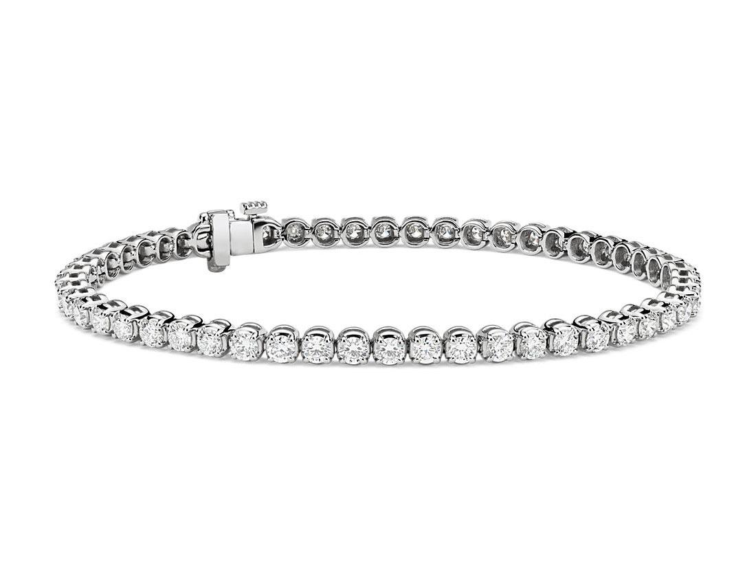 Platinum and diamond tennis bracelet 60th anniversary gift