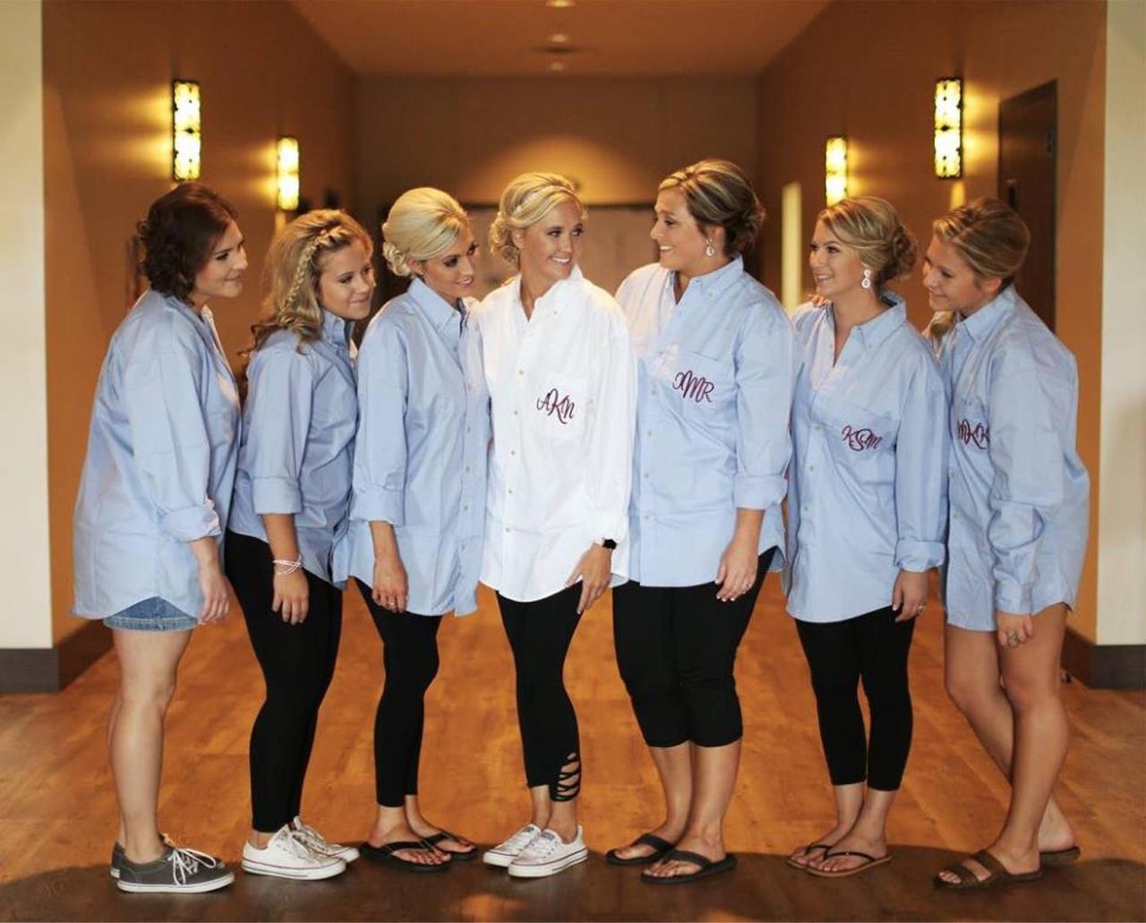 Boyfriend shop shirt bridesmaid