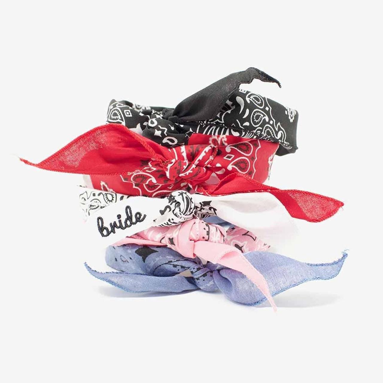 Cute bachelorette party bandanas in different colors