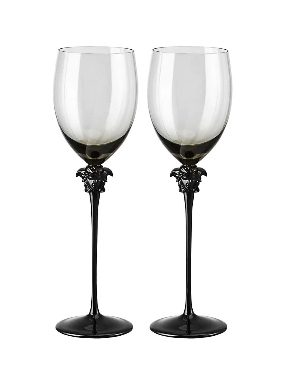 Gothic set of wedding champagne glasses