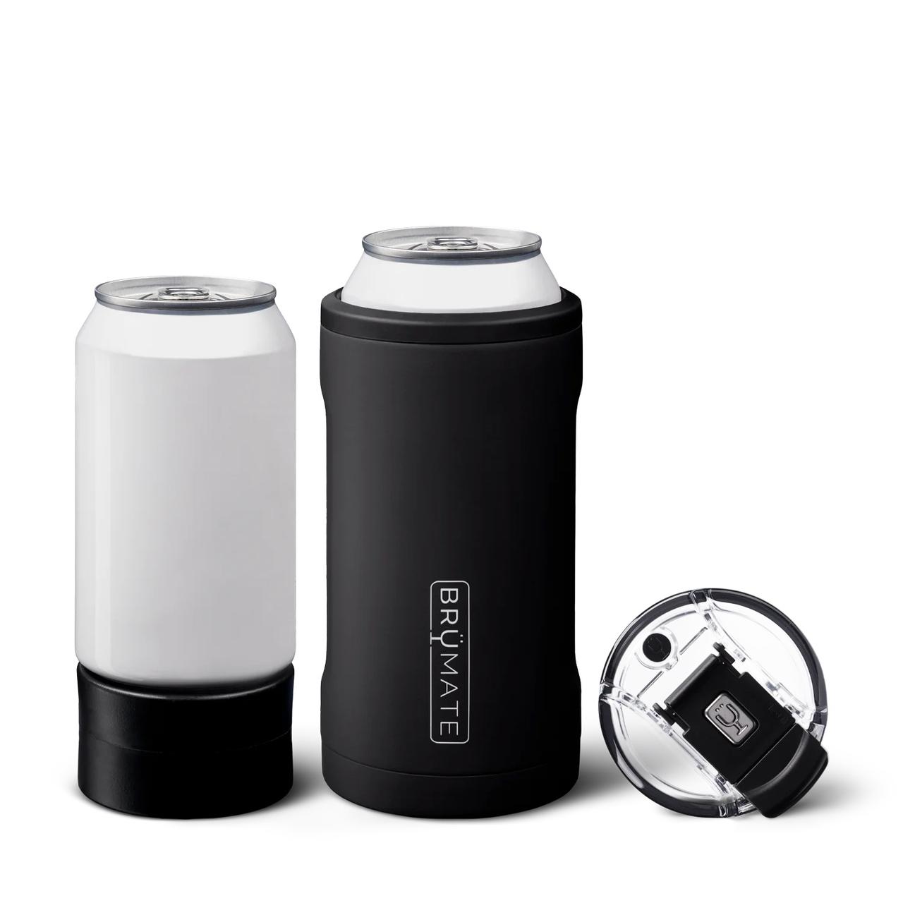 Can cooler set in black with adapter for smaller cans and lid