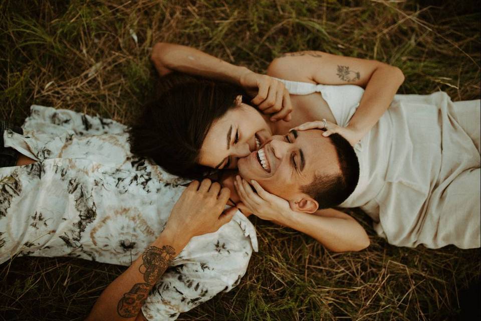 couple lying on the ground together
