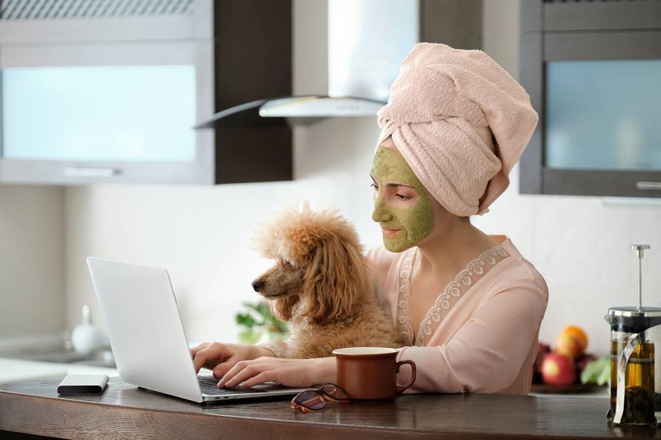 woman with facial mask