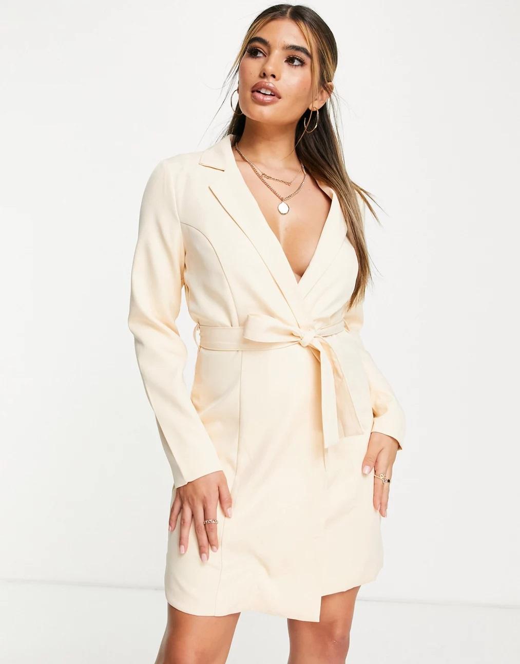 Cream blazer hot sale dress