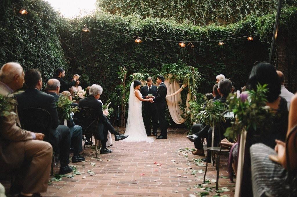 outdoor garden wedding ceremony