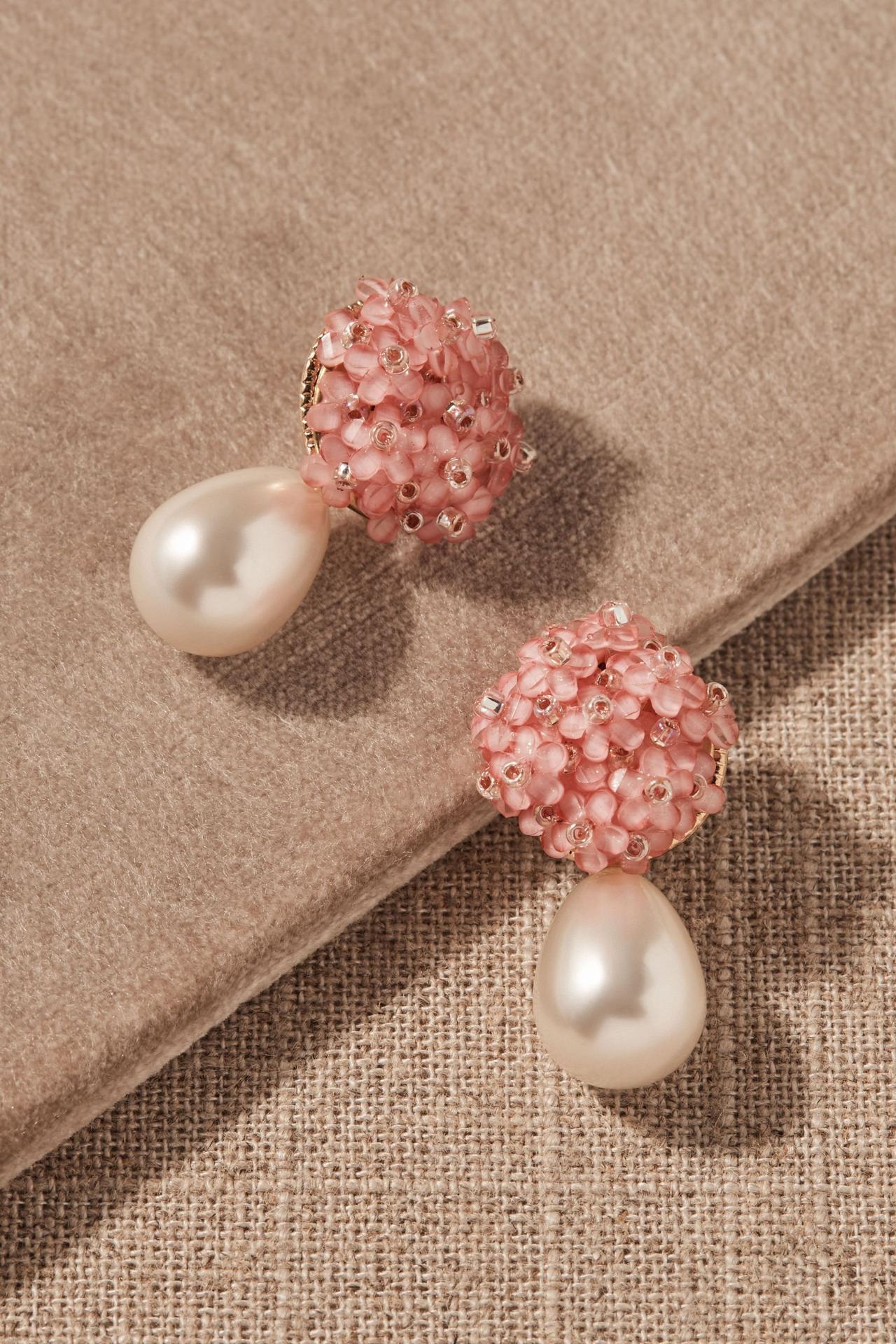 Pink Flower Pearl Earrings | Bridal Gifts — Norma Wellington Designs