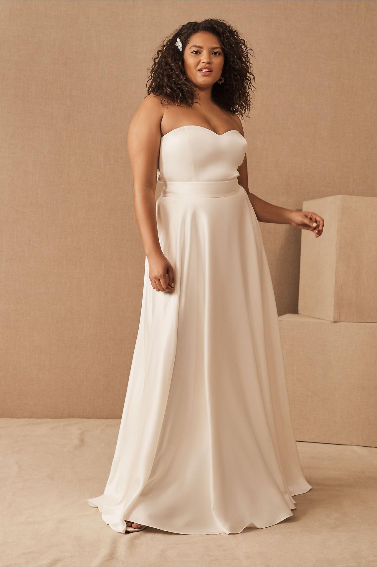 Buy Plus Size Satin Wedding Dress, a Line Satin Wedding Dress, Plus Size  Bridal Dress, Size Plus Short or Long Wedding Dress Online in India 