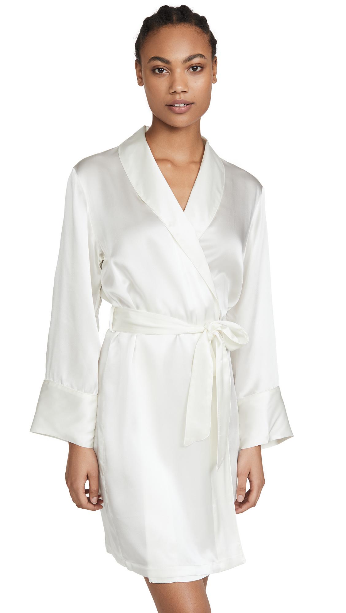 Luxurious silky white bridal robe