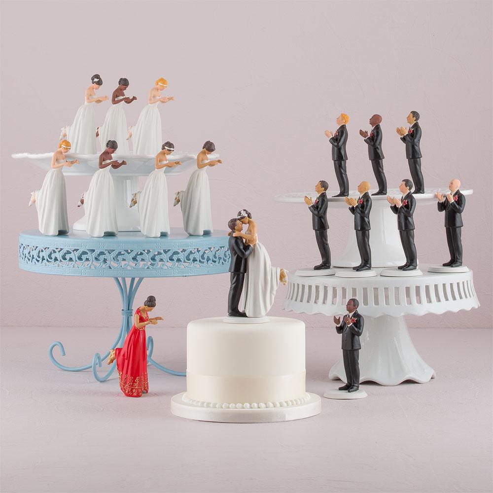 black wedding cake toppers