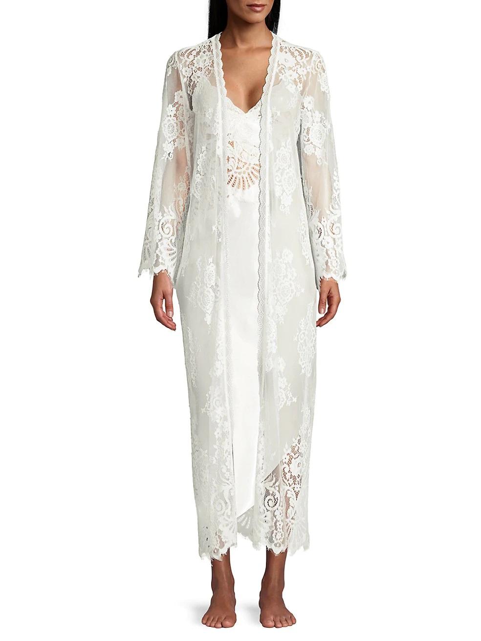 Long Lace Robe - Sheer Matinee Robe