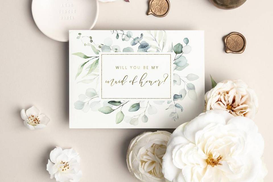 Elegant Will You Be My Maid of Honor proposal card