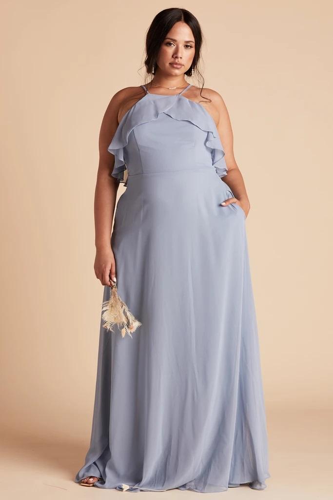 Pastel color gown sales for plus size