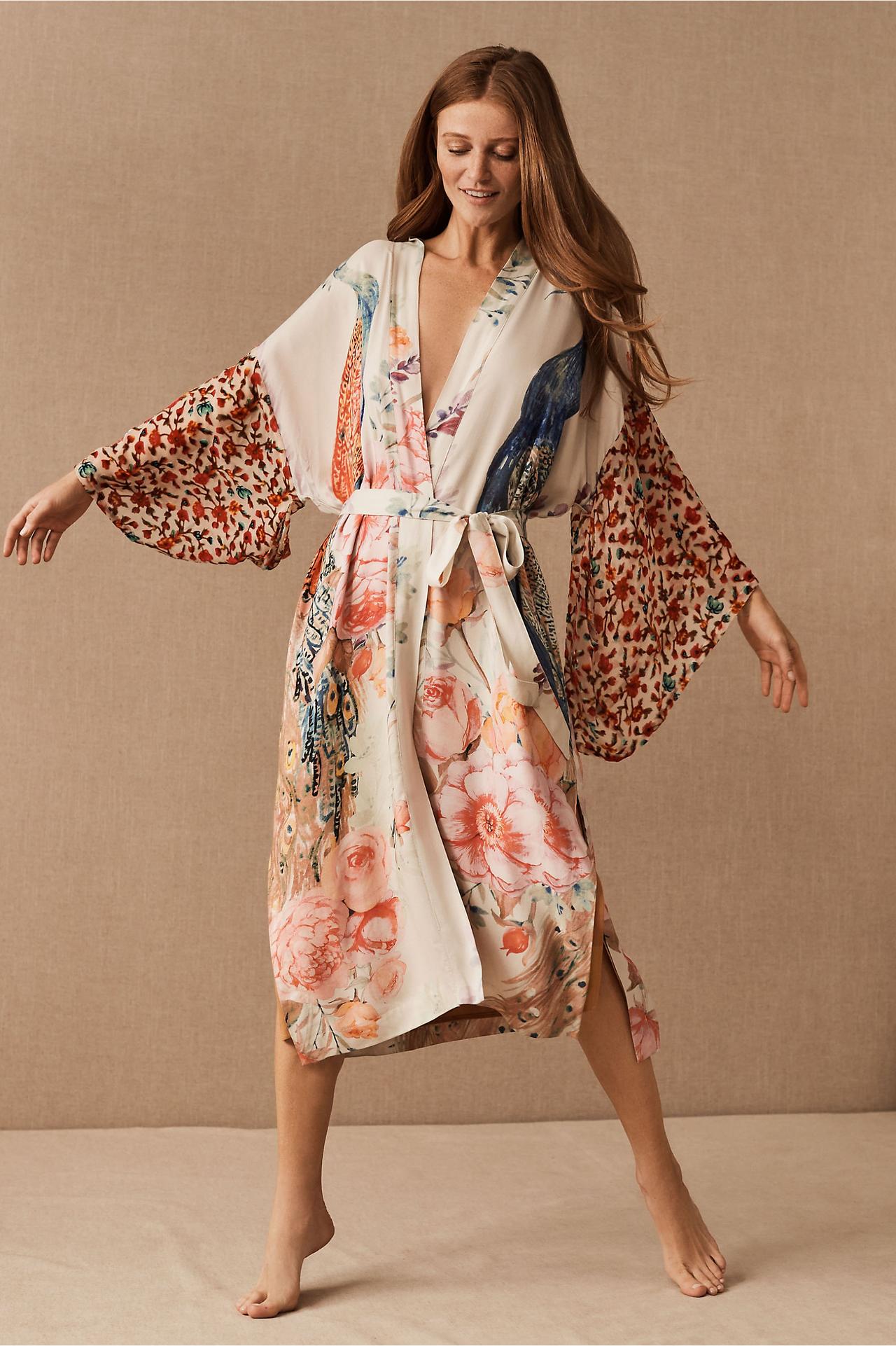 Floral bathrobes hot sale for bridesmaids