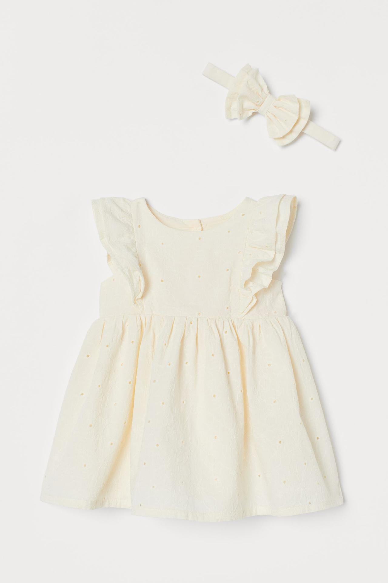 white baby dress HM