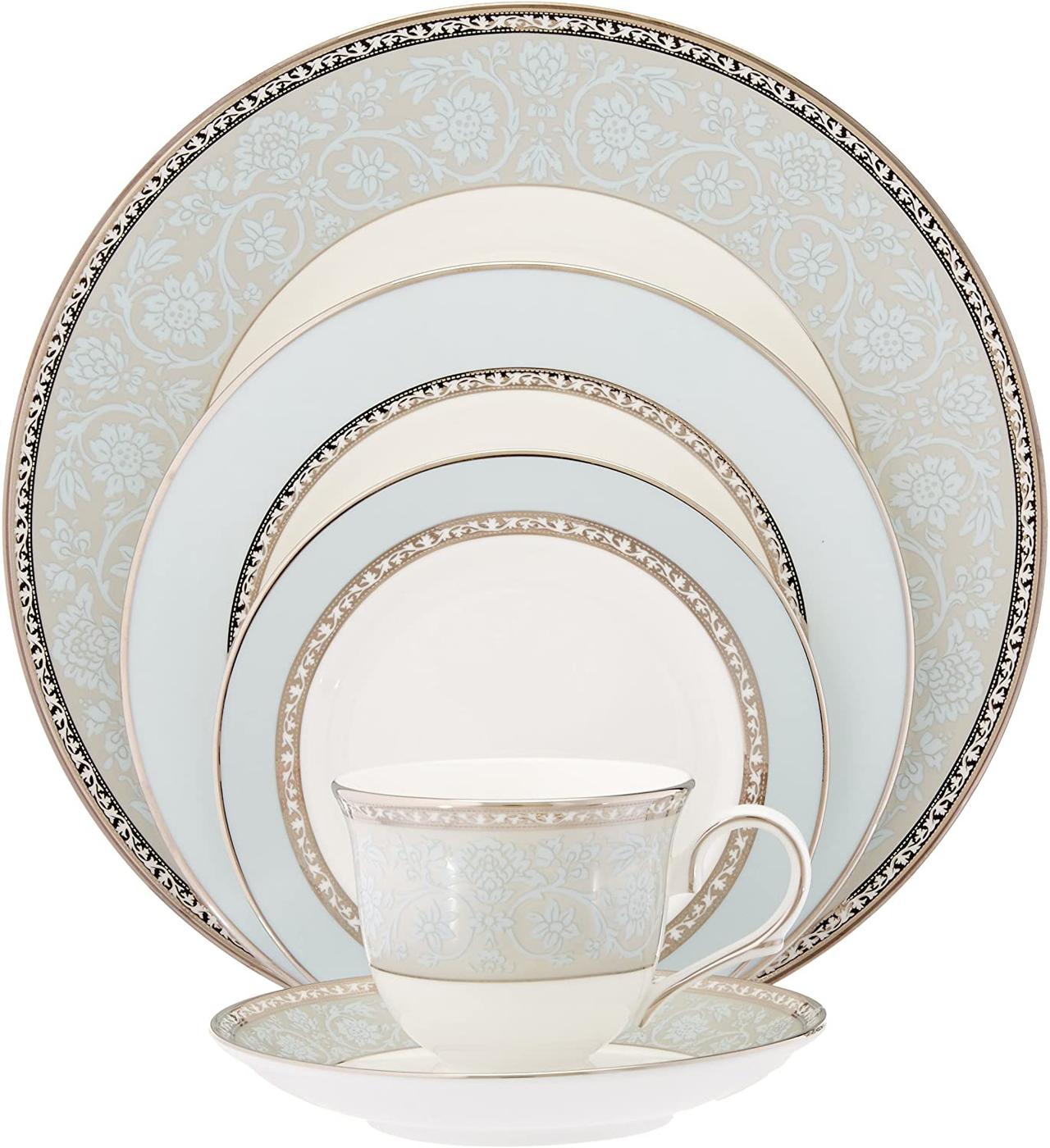 lenox westmore 5 piece place setting blue and gold china set