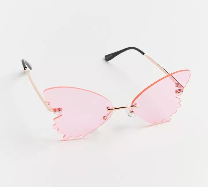 Weddingstar 5174-05 Womens Unique Shaped Bachelorette Party Sunglasses - Pink Heart Eyes