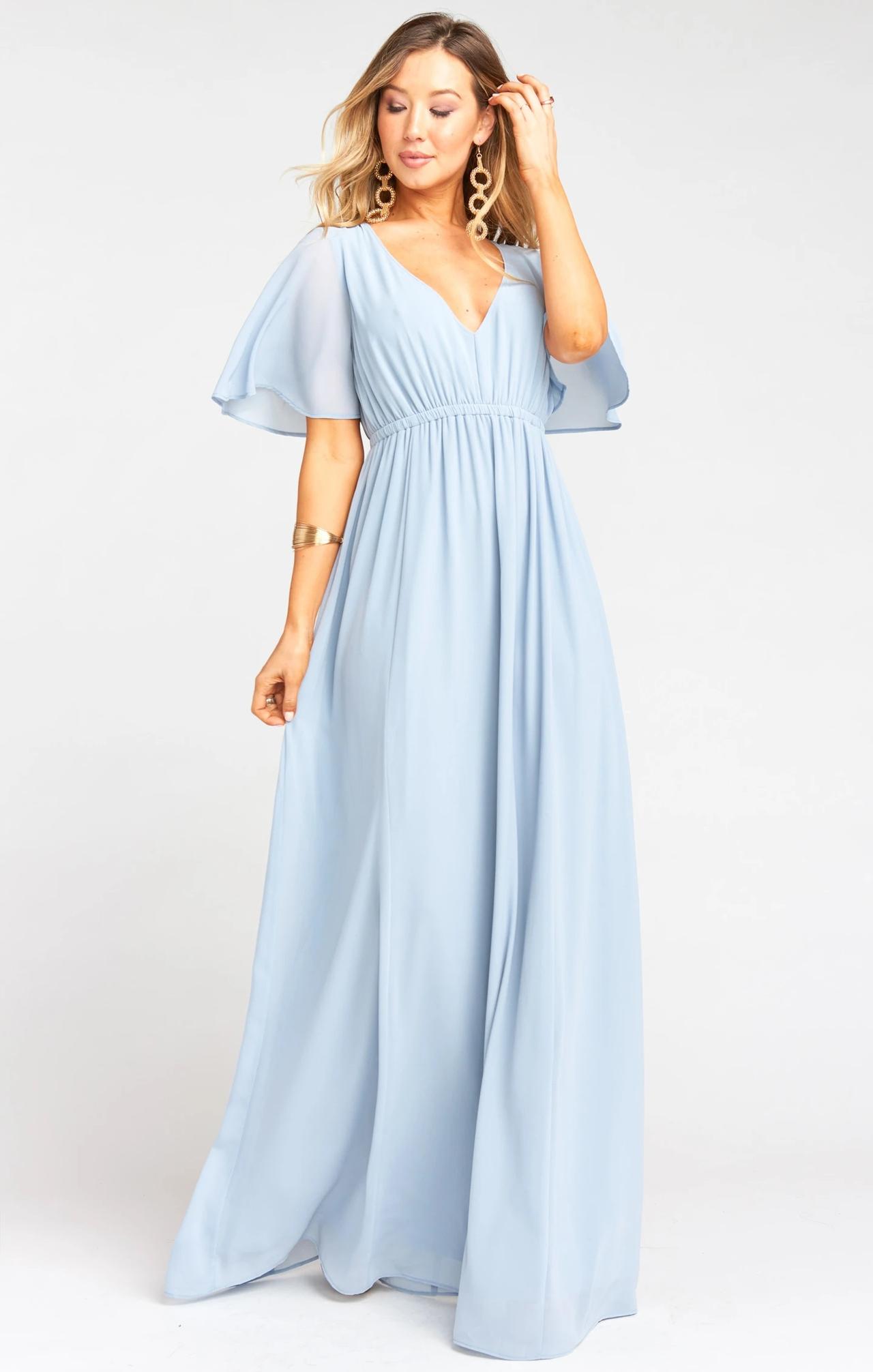 Pastel blue outlet long dress