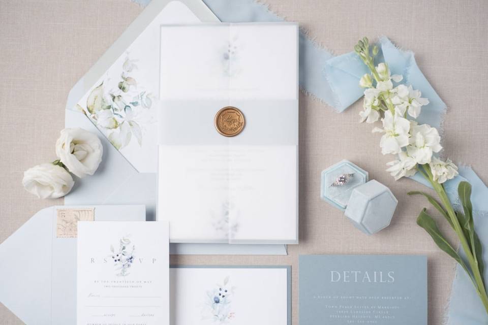 Save the Date Envelope Printing Wedding and Shower Invitation Envelope Printing Service Custom Floral Hashtag Liner