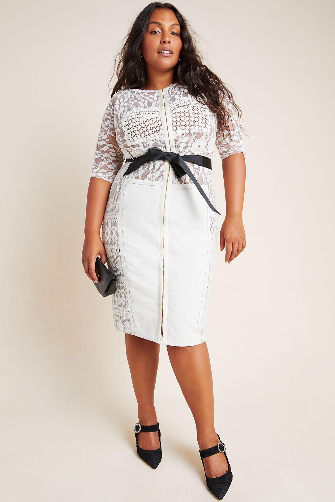 White rehearsal dinner shop dress plus size