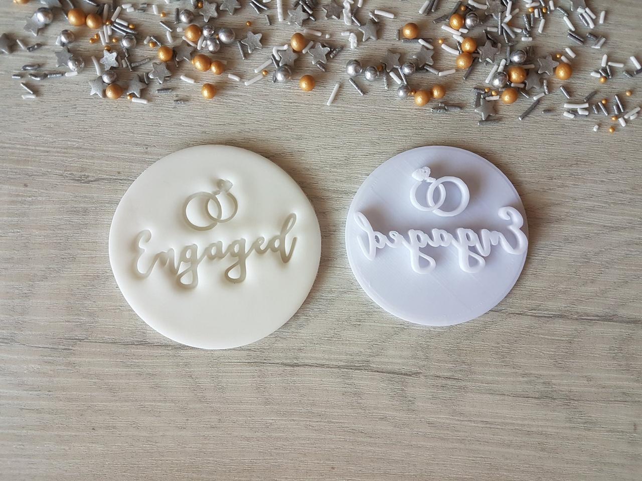 engaged cookie stamp