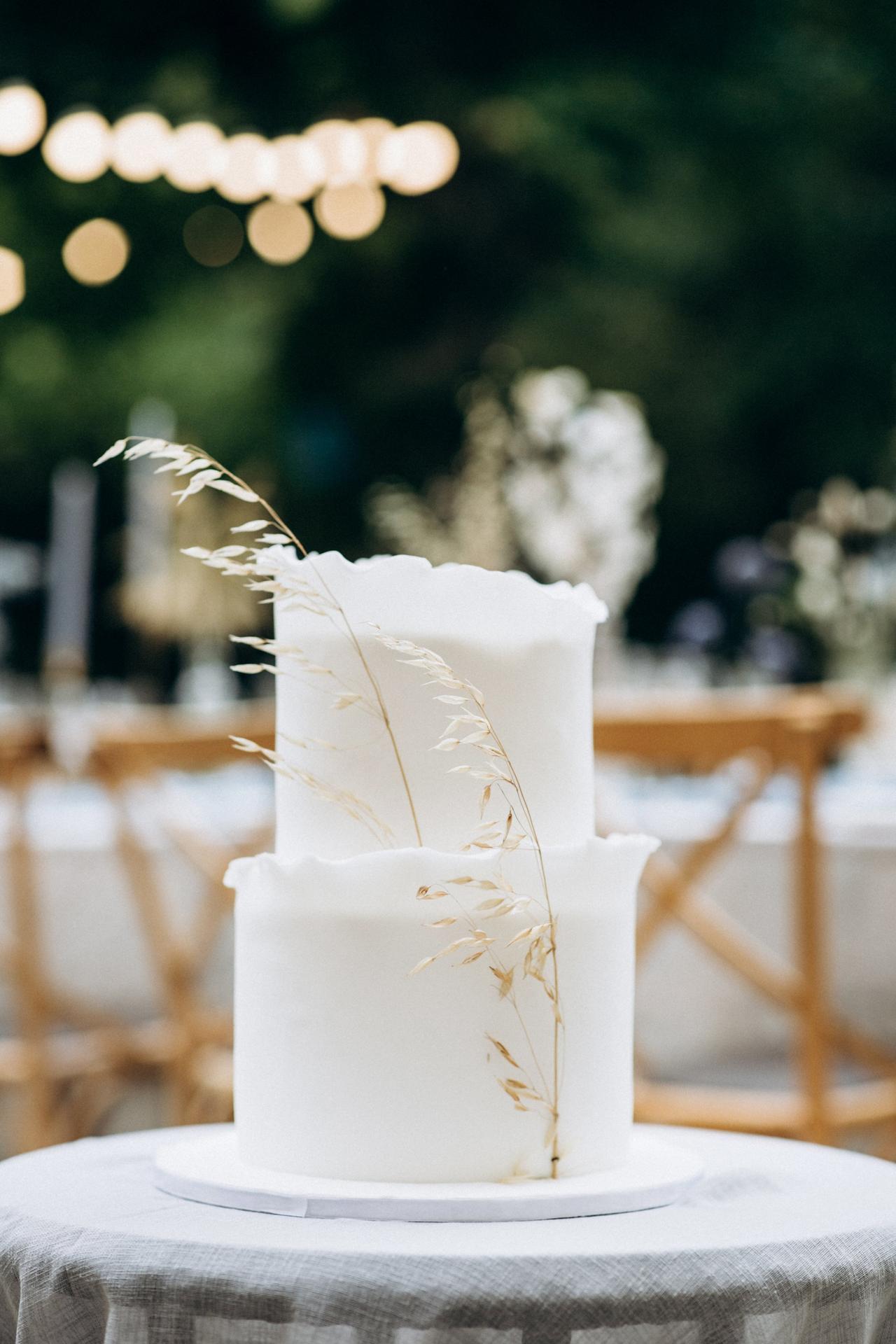 Barely Frosted Gold Leaf Canvas Cake (2-tier)