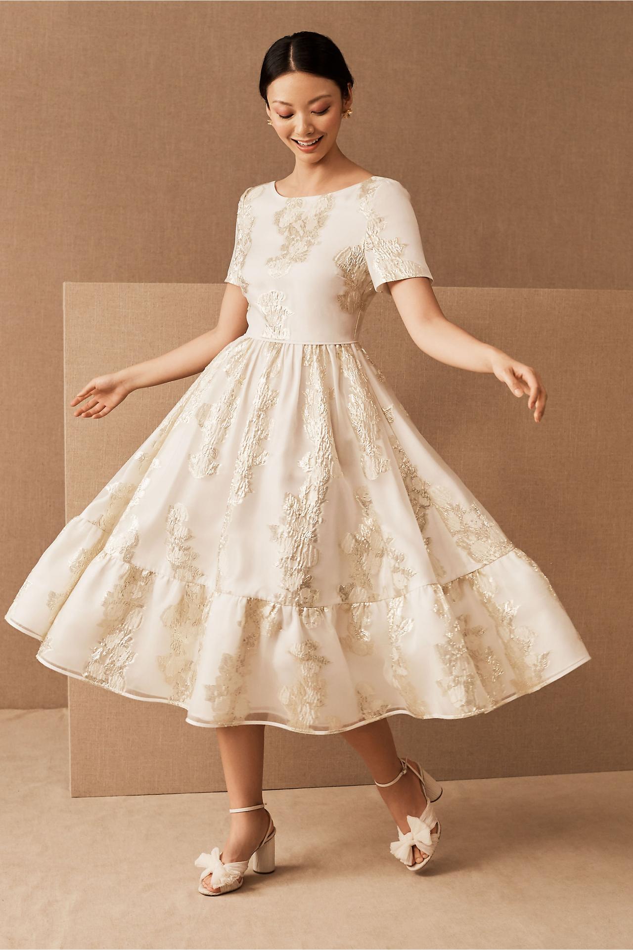 Bhldn tea clearance length wedding dress