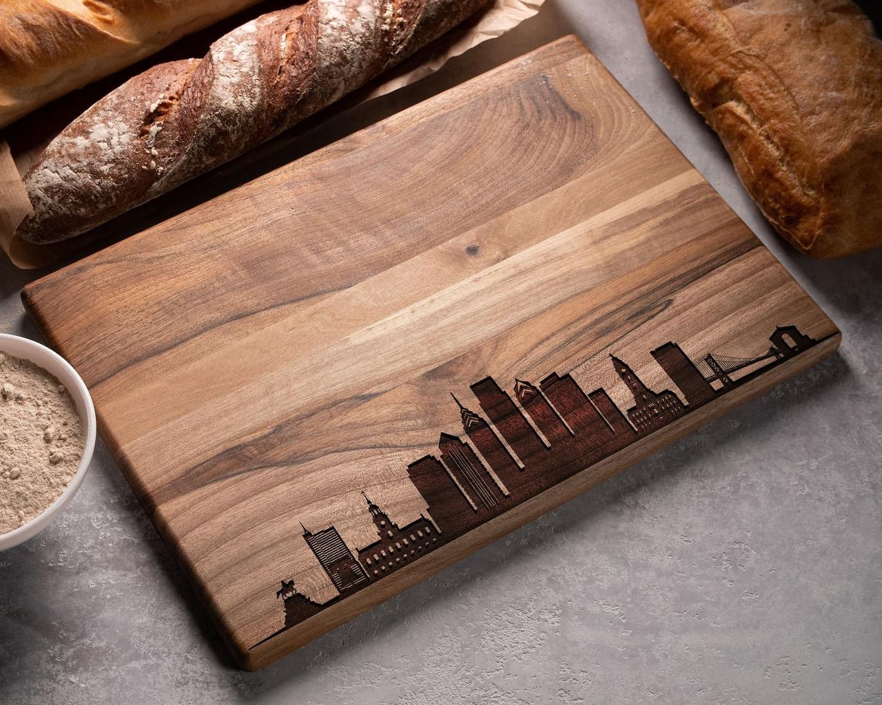 custom skyline cheese board