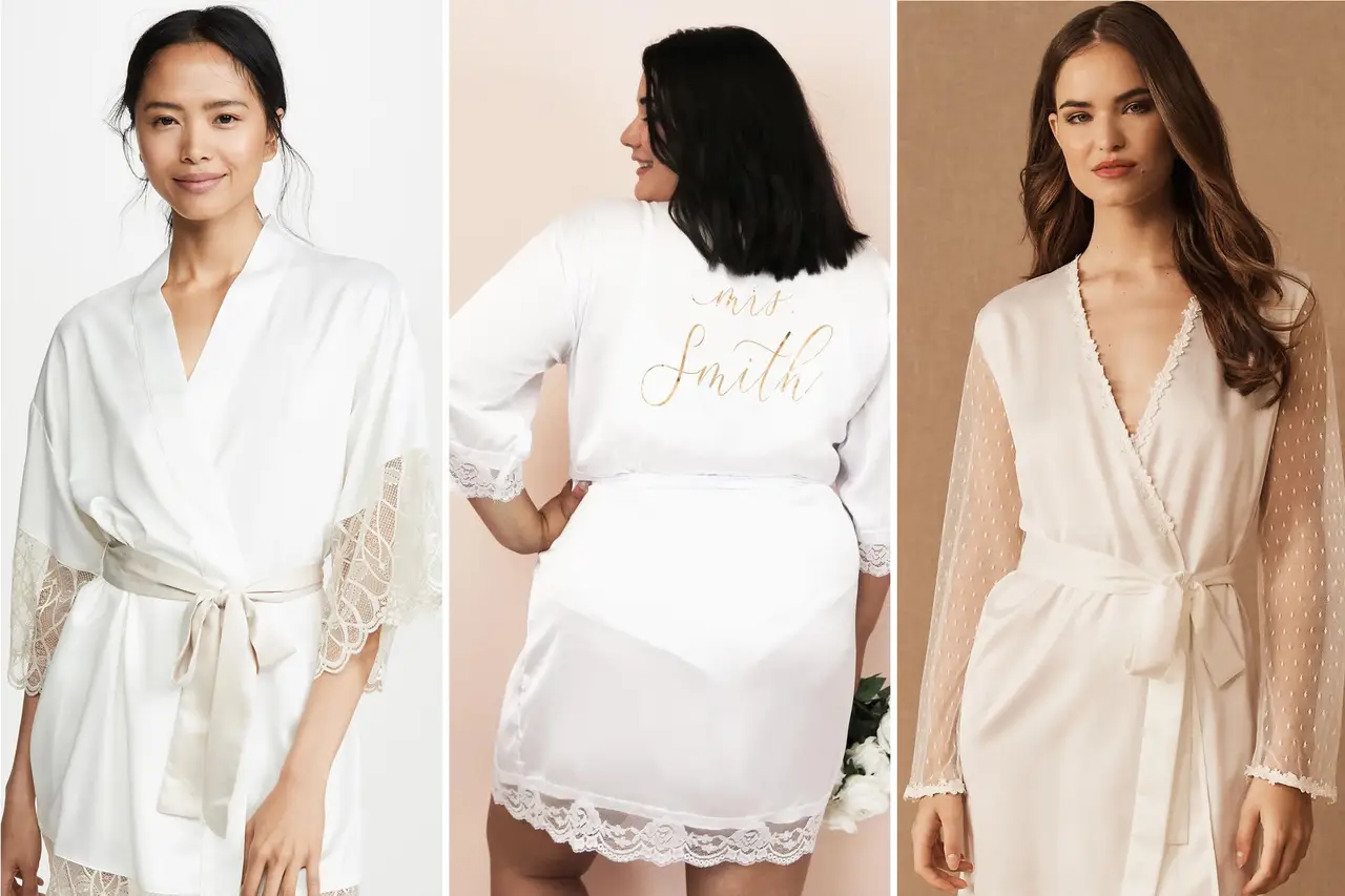 Plus Size Silk Robes For Women With Belt Pure Silk Bridal Party Robe