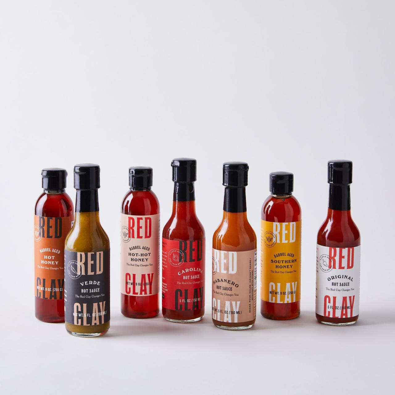 food52 red clay hot sauce hot sauce and spicy honey variety gift set for food engagement gifts