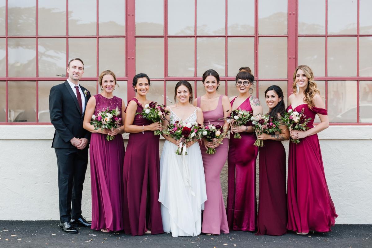 winter wedding colors for bridesmaids dresses