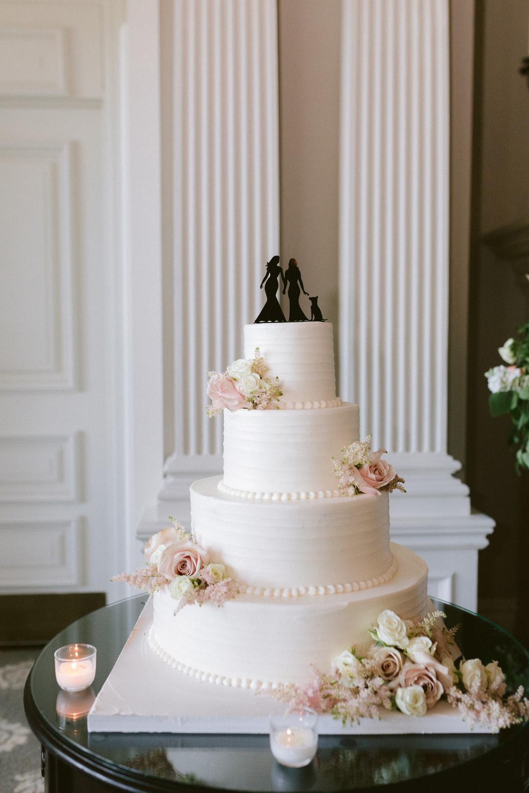 50 Timeless Pearl Wedding Cakes : Sugar Pearls and Rice Paper One Tier Cake